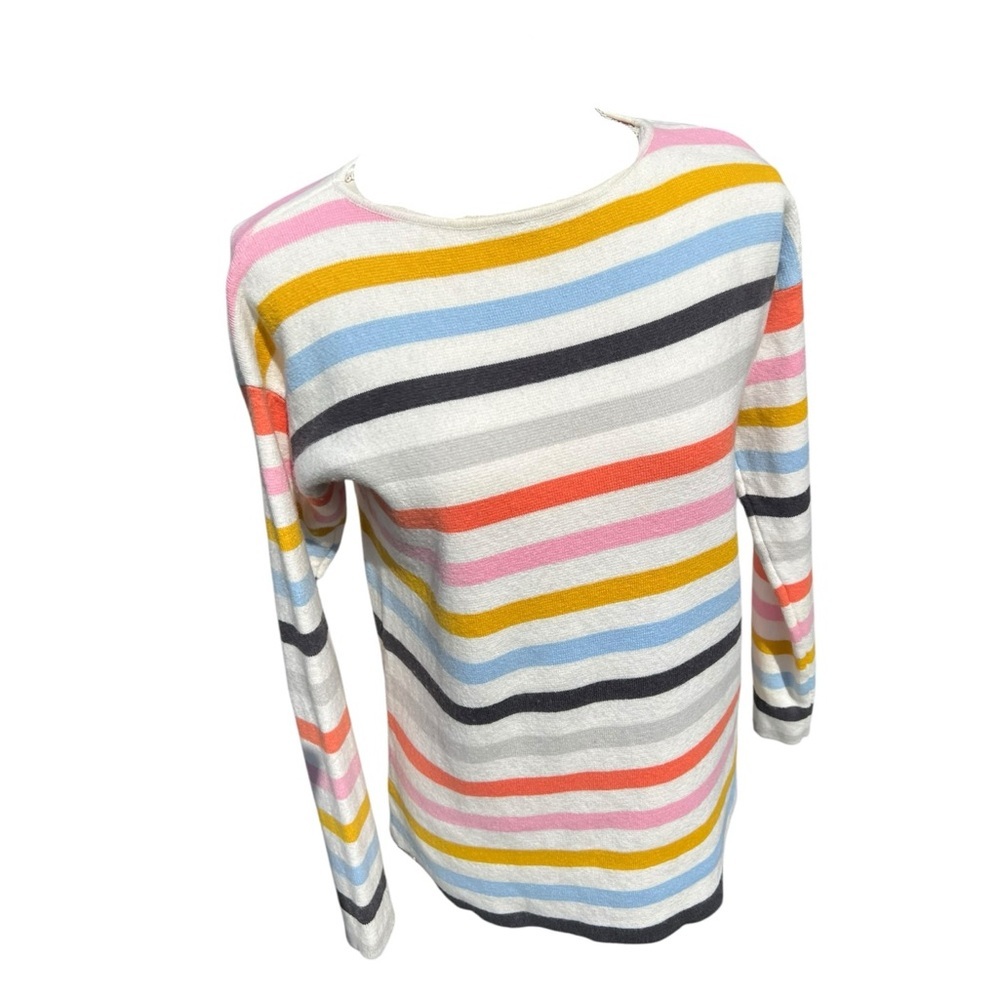 🌻Joules Uma Multicolor Stripe Cotton Wool Blend Knit Pullover Sweater Size 6 - Picture 4 of 10